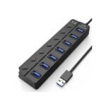 7 In 1 USB HUB Hub Ethernet Noir