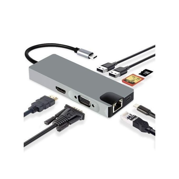 8 In 1 Extension Dock HDMI Gris