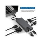 Adaptateur 8-en-1 Type-C Vers HDMI - Gris/Noir