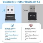 Adaptateur De Transmission Sans Fil Bluetooth 5.1 Pilote Gratuit USB-noir