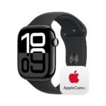 Apple Watch Series 10 [GPS 46mm] with Jet Black Aluminium Case with Black Sport Band - M/L. Fitness Tracker, ECG App, Always-On Retina Display, Water Resistant with AppleCare+...