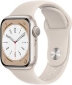 Apple Watch Series 8 (GPS, 41MM) - Starlight Aluminum Case with Starlight Sport Band M/L (Renewed Premium)
