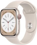 Apple Watch Series 8 (GPS, 41MM) - Starlight Aluminum Case with Starlight Sport Band M/L (Renewed Premium)
