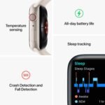 Apple Watch Series 8 [GPS + Cellular, 45mm] - Silver Aluminum Case with White Sport Band, M/L (Renewed)