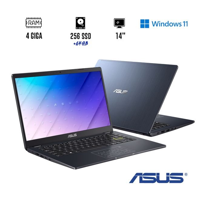Asus Vivobook E410ka - Intel Celeron - Dual Core - 4GB RAM - 256GB SSD + 64GB SSD - Écran 14 Pouces - Windows + Office