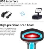 Barcode Scanner USB 1D Wired CCD Barcode Reader Supports Screen Scan Bar Code Scanners for Store, Supermarket, Warehouse-U1