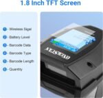 Barcode Scanner Wireless, 1D Laser Bar Code Scanners with Stand 2.4G Wireless & USB Wired Connection Plug and Play 2 in 1 Handheld Barcode Reader with Screen
