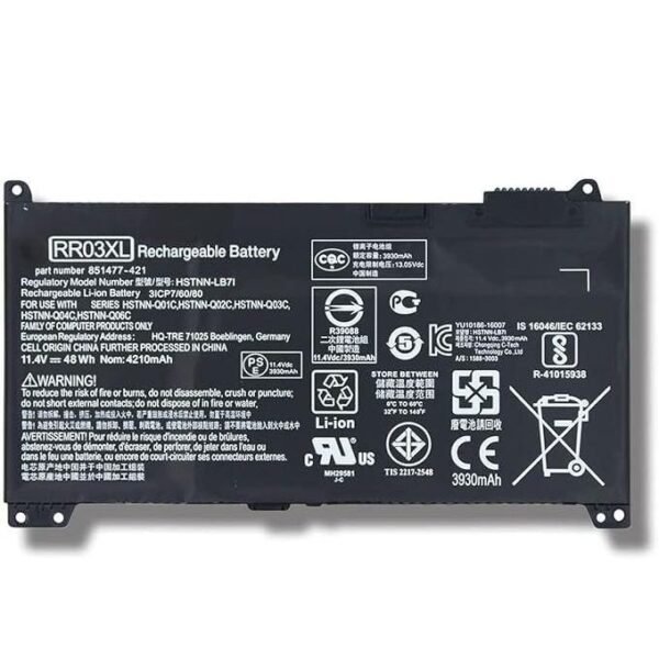 Batterie Ordinateur Portable RR03 RR03XL Compatible HP ProBook 430G4/G5 440G4/G5 450 455 470 G4 G5 MT20