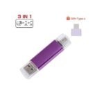 Clé USB 3-en-1 Rotative 128G - Violet