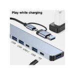 Concentrateur USB 3.0 7 En 1, Répartiteur De Type-C2.0, Adaptateur, Station D'accueil à Double Tête