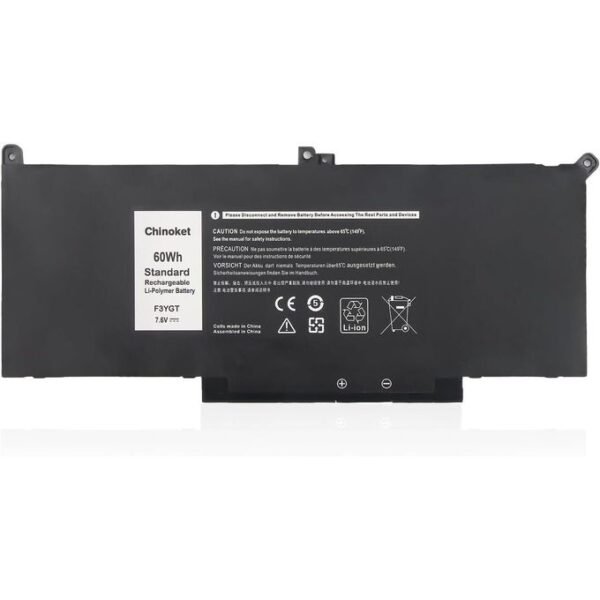 DELL F3YGT Batterie Compatible Dell Latitude 7280 7290 7380 7390 7480 7490 E7280 E7380 E7490 2X39G KG7VF DM3WC - NOIR