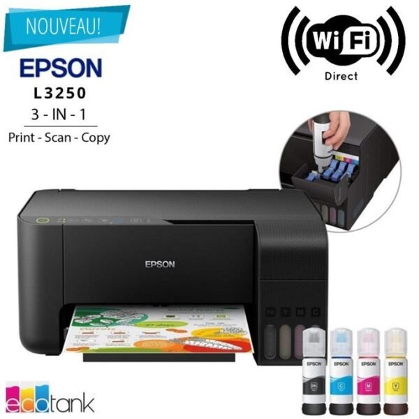 Epson Imprimante à Réservoir D'encre Epson L3251 - L3250 - Multifonctions - 3 En 1 - Wifi