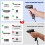 Eyoyo EYH2 Handheld USB 2D Barcode Scanner, Wired Automatic QR Code Scanner PDF417 Data Matrix Bar Code Reader with Long USB Cable for POS Mobile Payment, Convenience Store,...