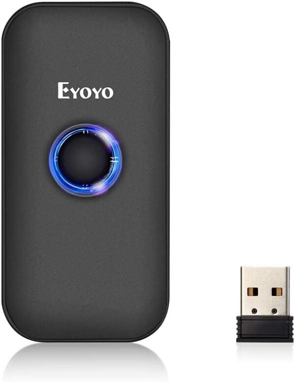 Eyoyo Mini 1D Bluetooth Barcode Scanner, 3-in-1 Bluetooth & USB Wired & 2.4G Wireless Barcode Reader Portable Bar Code Scanning Work with Windows, Android, iOS, Tablets or...