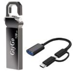 GtyGo Clé USB OTG 128 Go USB3.0 Adaptateur Type C 3 unités en 1 ensemble