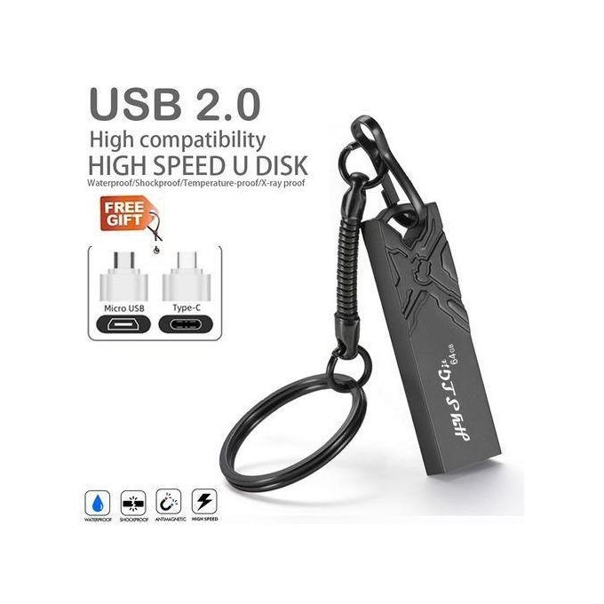 GUEETON Clé USB OTG Métallique 64 Go Étanche avec Relief 3D