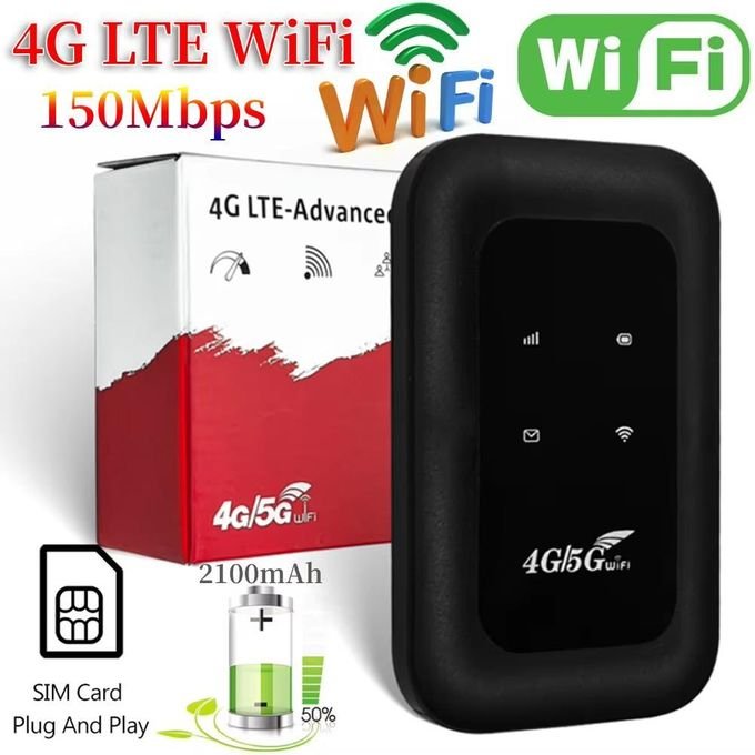 Haut débit 4G LTE Mobile WiFi Hotspot avec emplacement pour carte SIM Modem 4G LTE routeur pour RV voyage vacances Camping région éloignée