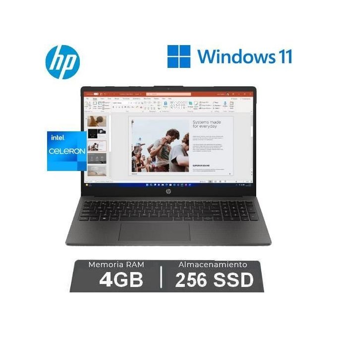 Hp 250 G10 - DUAL CORE - 4GB RAM / 256 GB SSD - ECRAN 15.6 "- NOIR - WINDOWS 11