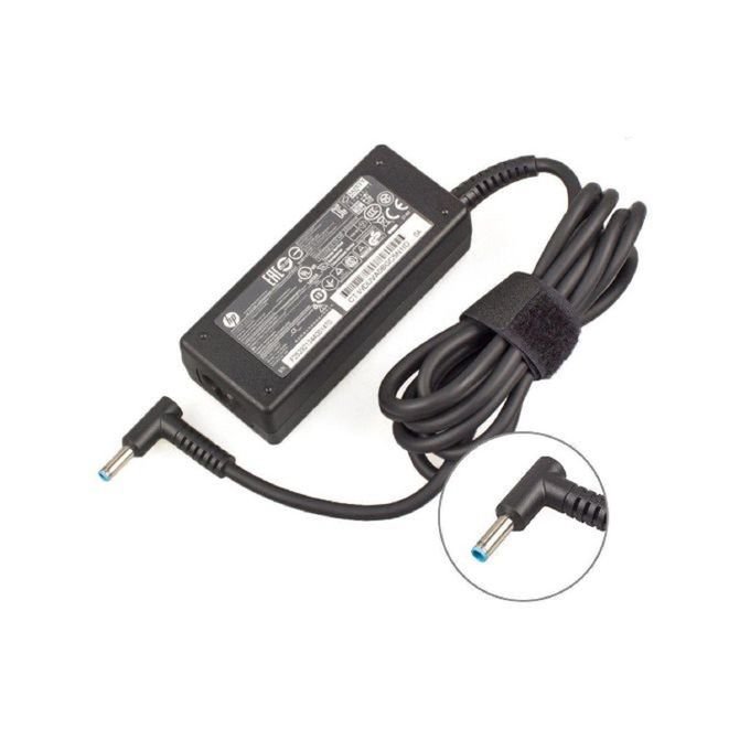 Hp CHARGEUR ORDINATEUR PORTABLE PETIT BOUT BLEU + CABLE D'ALIMENTATION