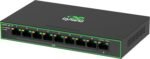 InHand ES220-8P-1T 9-Port High-Power PoE+ Unmanaged Switch | 8 PoE Ports with 120W Total Output | Fanless Metal Case for High-Density CCTV & AP Deployment