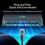 InHand ES220-8P-1T 9-Port High-Power PoE+ Unmanaged Switch | 8 PoE Ports with 120W Total Output | Fanless Metal Case for High-Density CCTV & AP Deployment