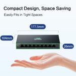 InHand ES220-8P-1T 9-Port High-Power PoE+ Unmanaged Switch | 8 PoE Ports with 120W Total Output | Fanless Metal Case for High-Density CCTV & AP Deployment