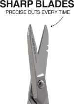 Klein Tools 100CS All-Purpose Precision Scissors, Made in USA, 5.25-Inch Nickel-Plated Snips, Blunt Tip, and Wire Stripping Notches, Multi-Purpose for Professional and Home Usage