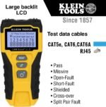 Klein Tools 80072 RJ45 Cable Tester Kit with LAN Scout Jr. 2, Coax Crimper / Stripper / Cutter Tool and 50-Pack Pass-Thru Modular Data Plugs