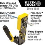 Klein Tools 80072 RJ45 Cable Tester Kit with LAN Scout Jr. 2, Coax Crimper / Stripper / Cutter Tool and 50-Pack Pass-Thru Modular Data Plugs