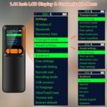 KUIIYER Mini Bluetooth Barcode Scanner, Wireless 2D QR 1D Bar Code Scanners with LCD Screen Display & Setting Keypad & AI Voice, Small Portable Handheld Barcode Reader for Smart...