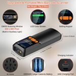 KUIIYER Mini Bluetooth Barcode Scanner, Wireless 2D QR 1D Bar Code Scanners with LCD Screen Display & Setting Keypad & AI Voice, Small Portable Handheld Barcode Reader for Smart...