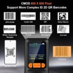 KUIIYER Mini Bluetooth Barcode Scanner, Wireless 2D QR 1D Bar Code Scanners with LCD Screen Display & Setting Keypad & AI Voice, Small Portable Handheld Barcode Reader for Smart...