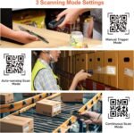 KUIIYER Mini Bluetooth Barcode Scanner, Wireless 2D QR 1D Bar Code Scanners with LCD Screen Display & Setting Keypad & AI Voice, Small Portable Handheld Barcode Reader for Smart...