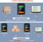 KUIIYER Mini Bluetooth Barcode Scanner, Wireless 2D QR 1D Bar Code Scanners with LCD Screen Display & Setting Keypad & AI Voice, Small Portable Handheld Barcode Reader for Smart...