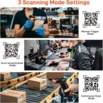 KUIIYER Wireless Barcode Scanner, 2D QR 1D Bar Code Scanners Handheld Barcode Reader with Updated 800 X 600 Pixel CMOS & Built-in Light, Plug & Play for Computers, PC, Laptop,...