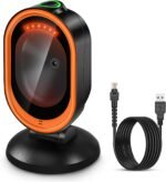 KUIIYER Wireless Barcode Scanner, 2D QR 1D Bar Code Scanners Handheld Barcode Reader with Updated 800 X 600 Pixel CMOS & Built-in Light, Plug & Play for Computers, PC, Laptop,...