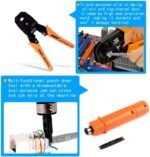 LEATBUY Network Crimp Tool Kit for RJ45/RJ11/RJ12/CAT5/CAT6/Cat5e/8P, Professional Crimper Connector Stripper Cutter, Computer Maintenance Lan Cable Pliers Tester Soldering Iron...