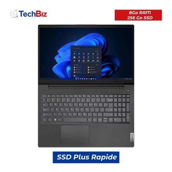 Lenovo V15 - Intel Celeron - Dual Core - 8Go RAM - 256Go SSD - 15" - Win11 - Noir - Garantie 12 Mois