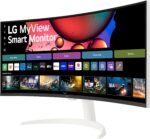 LG 34SR63QA-W 34 inch Smart Curved Monitor with Streaming TV, QHD 1440p, UltraWide Screen, USB Type-C 65W PD, 1800R, webOS, HDR10, 100Hz, Built-in Speaker, AirPlay2, Screen...