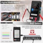 Multifunction RJ45 Network Caber Tester, UTP Cable Tester Ethernet Cable Tracer, 4" IPS Touch Screen Support Network Tools, Digital Multi-Meter, VFL,OPM, POE++ Detect,RJ45 TDR,...