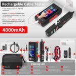 Multifunction RJ45 Network Caber Tester, UTP Cable Tester Ethernet Cable Tracer, 4" IPS Touch Screen Support Network Tools, Digital Multi-Meter, VFL,OPM, POE++ Detect,RJ45 TDR,...