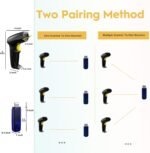 NADAMOO Wireless Barcode Scanner 328 Feet Transmission Distance USB Cordless 1D Laser Automatic Barcode Reader Handhold Bar Code Scanner with USB Receiver for Store,...