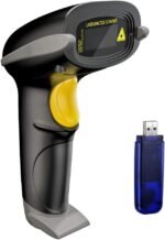 NADAMOO Wireless Barcode Scanner 328 Feet Transmission Distance USB Cordless 1D Laser Automatic Barcode Reader Handhold Bar Code Scanner with USB Receiver for Store,...