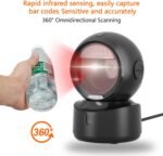 NetumScan Automatic Omnidirectional Desktop Barcode Scanner, Hands-Free USB Wired QR Barcode Reader, 1D 2D Bar Code Image Sensing for Warehouse, Supermarket, Retail Store,...