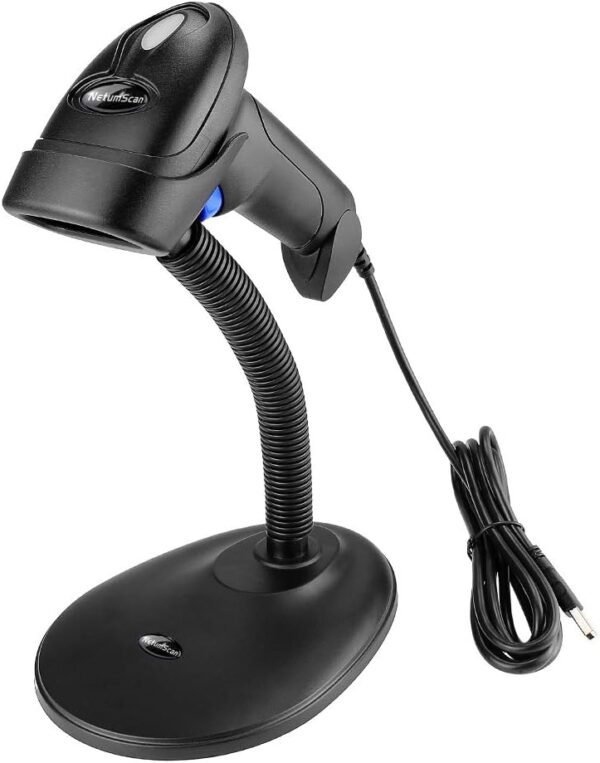 NetumScan Handheld USB 1D Barcode Scanner with Stand, Wired CCD Bar Code Reader for POS System Sensing, Store, Supermarket, Warehouse（Flow Dealz is Faker）