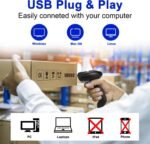 NetumScan Handheld USB 1D Barcode Scanner with Stand, Wired CCD Bar Code Reader for POS System Sensing, Store, Supermarket, Warehouse（Flow Dealz is Faker）