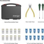 Network Tool Kit, ZOERAX 11 in 1 Professional RJ45 Crimp Tool Kit - Pass Through Crimper, RJ45 Tester, 110/88 Punch Down Tool, Stripper, Cutter, Cat6 Pass Through Connectors and...