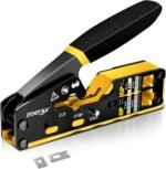 Network Tool Kit, ZOERAX 11 in 1 Professional RJ45 Crimp Tool Kit - Pass Through Crimper, RJ45 Tester, 110/88 Punch Down Tool, Stripper, Cutter, Cat6 Pass Through Connectors and...