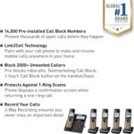 Panasonic Cordless Phone with Advanced Call Block, Link2Cell Bluetooth, One-Ring Scam Alert, and 2-Way Recording with Answering Machine, 5 Handsets - KX-TGF975B (Black with...