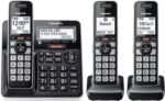 Panasonic Cordless Phone with Advanced Call Block, Link2Cell Bluetooth, One-Ring Scam Alert, and 2-Way Recording with Answering Machine, 5 Handsets - KX-TGF975B (Black with...